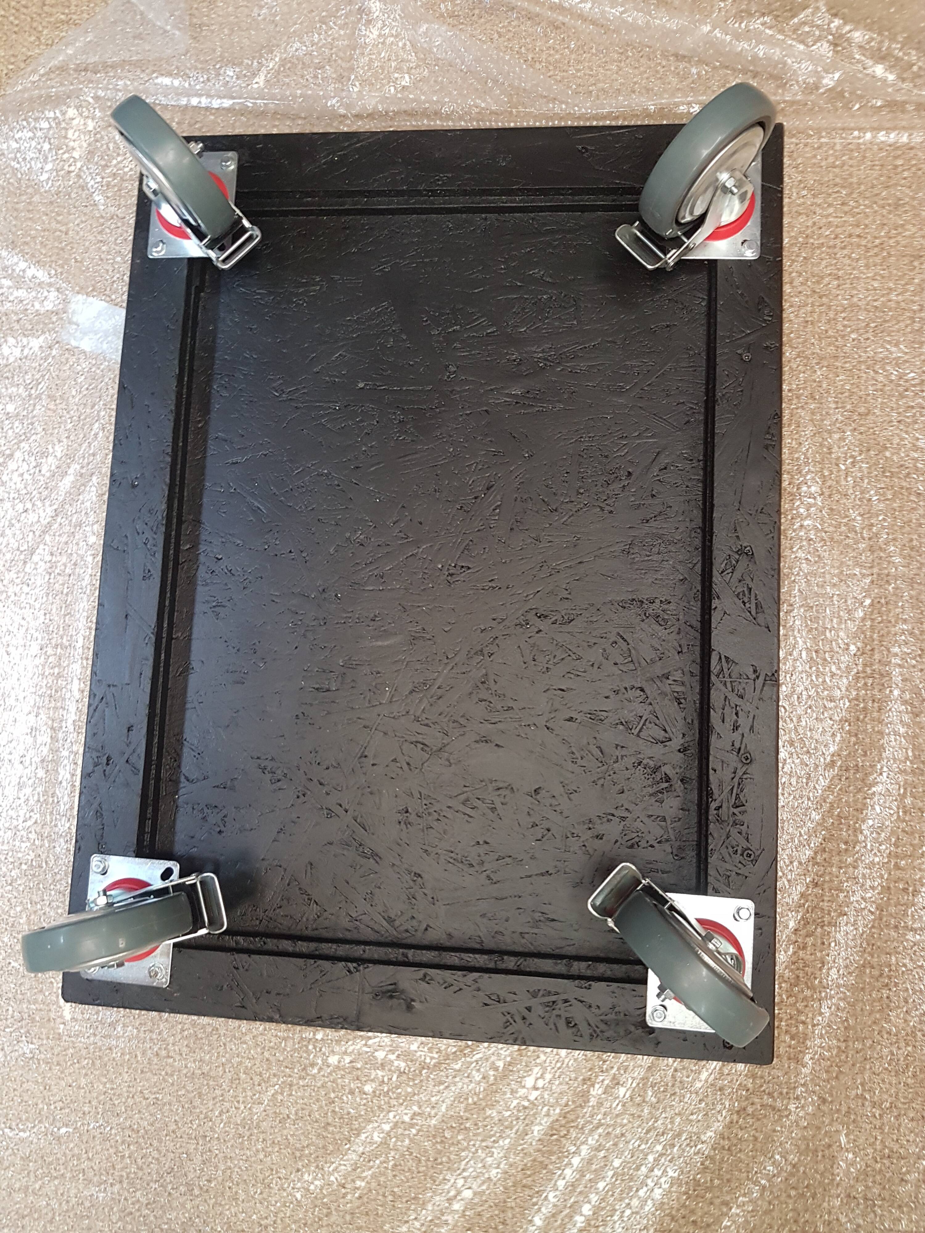 Coffee table on Industrial style wheels