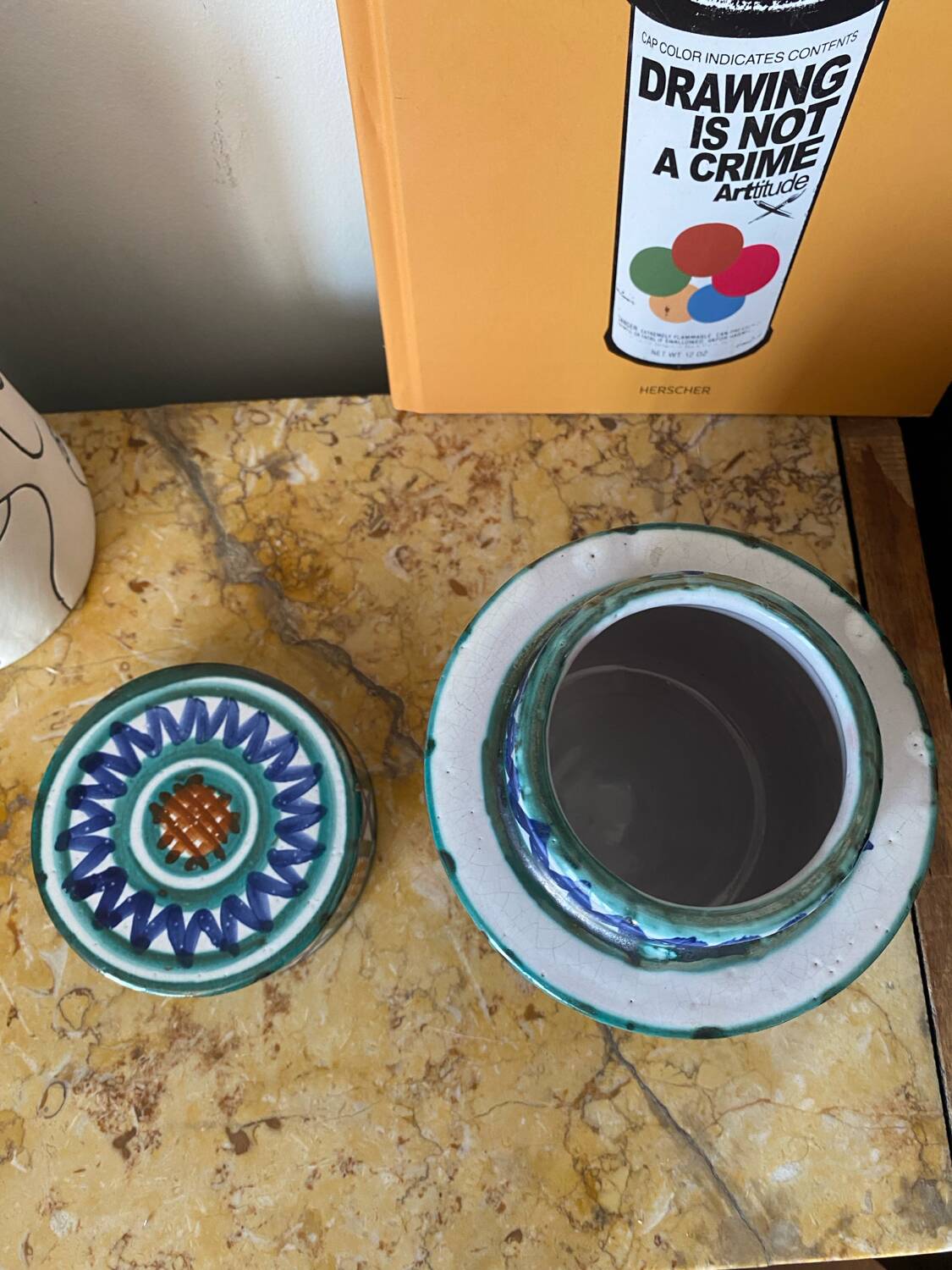 Robert Picault de Vallauris ceramic lidded pot