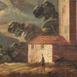 Italian artwork seascape oil on canvas from the 18th century