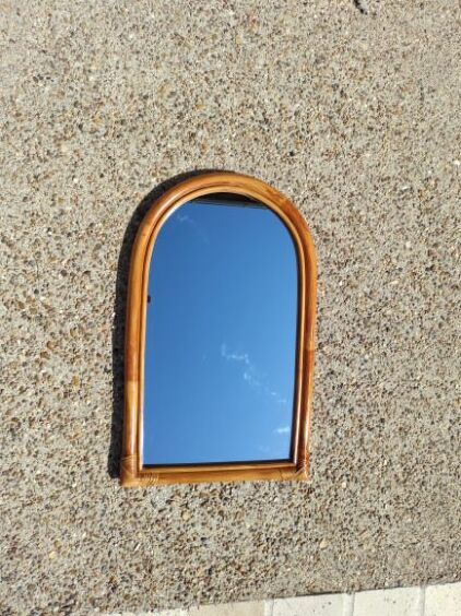 Vintage rattan mirror