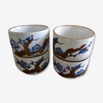 4 tasses à thé motif japonisant