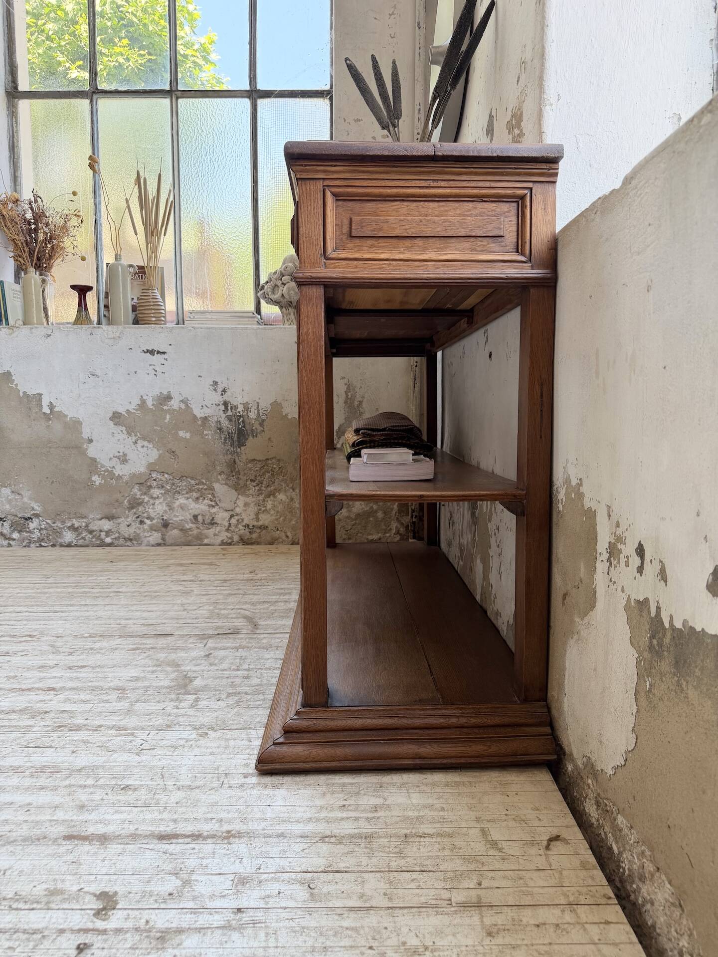 19th-century oak console table
