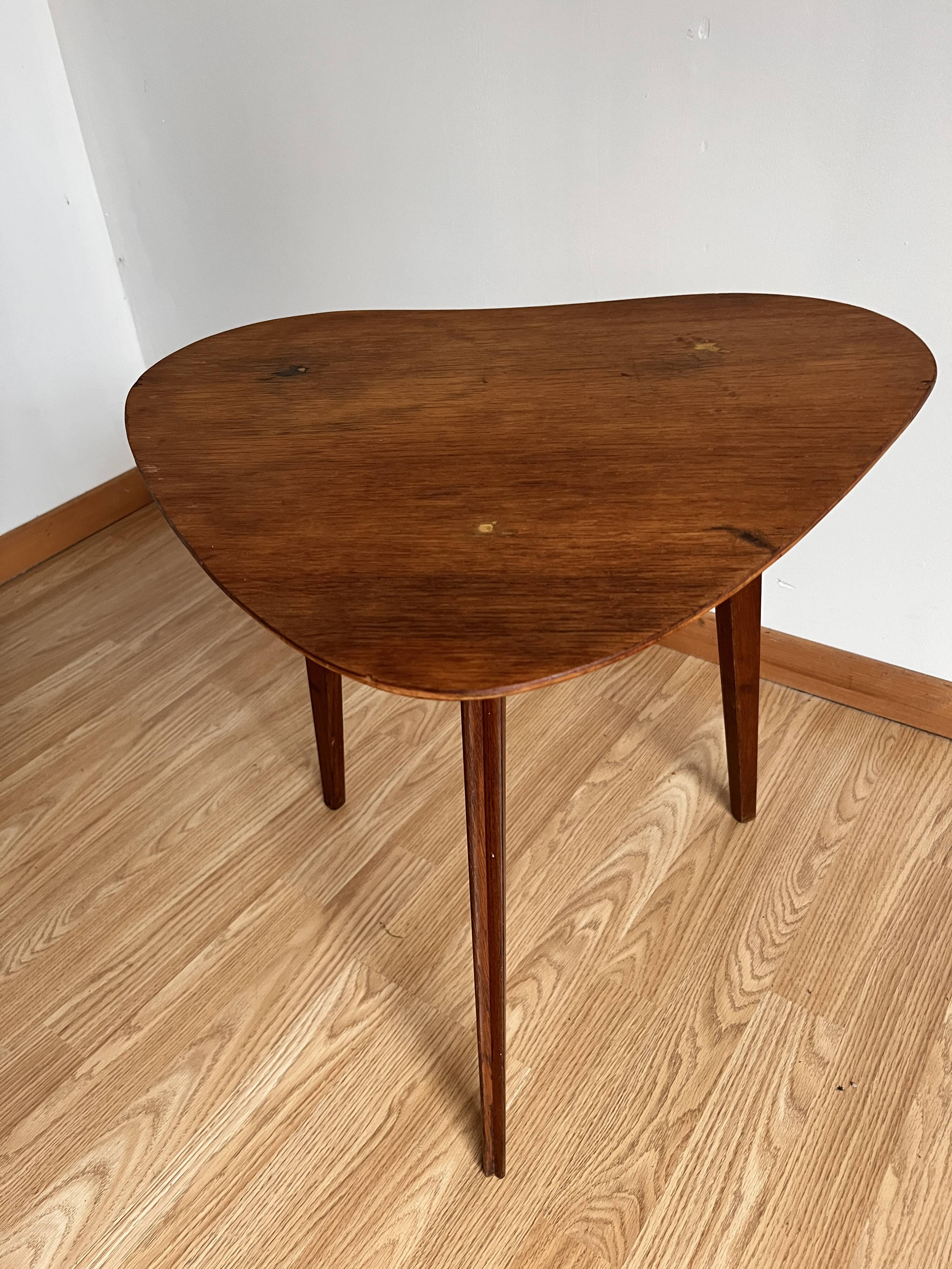 Tripod wooden coffee table