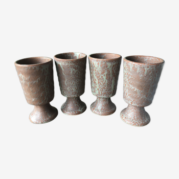 Set of 4 cups in stoneware