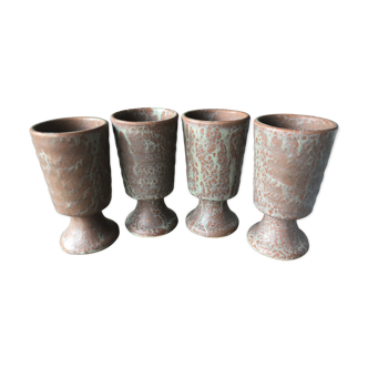 Set of 4 cups in stoneware