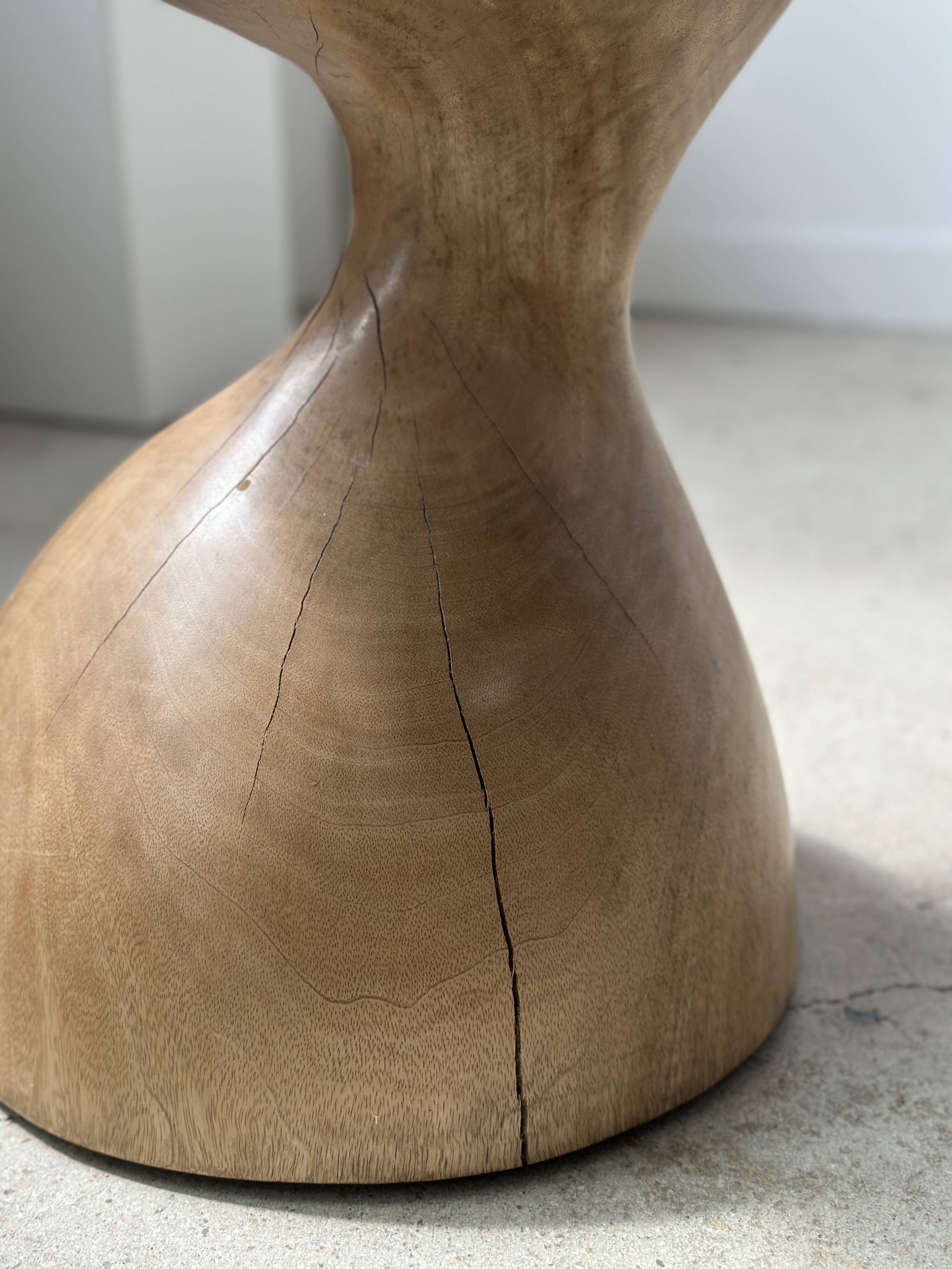 Solid wood side table (monoxyl) organic shape natural color