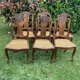 Chairs canned carved backrest