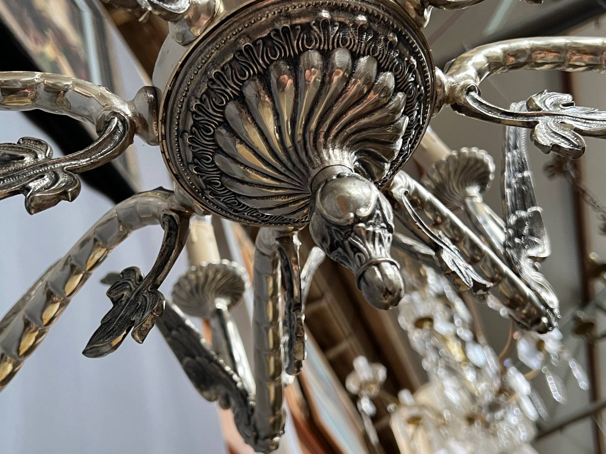 Antique chandelier in neo-gothic style.