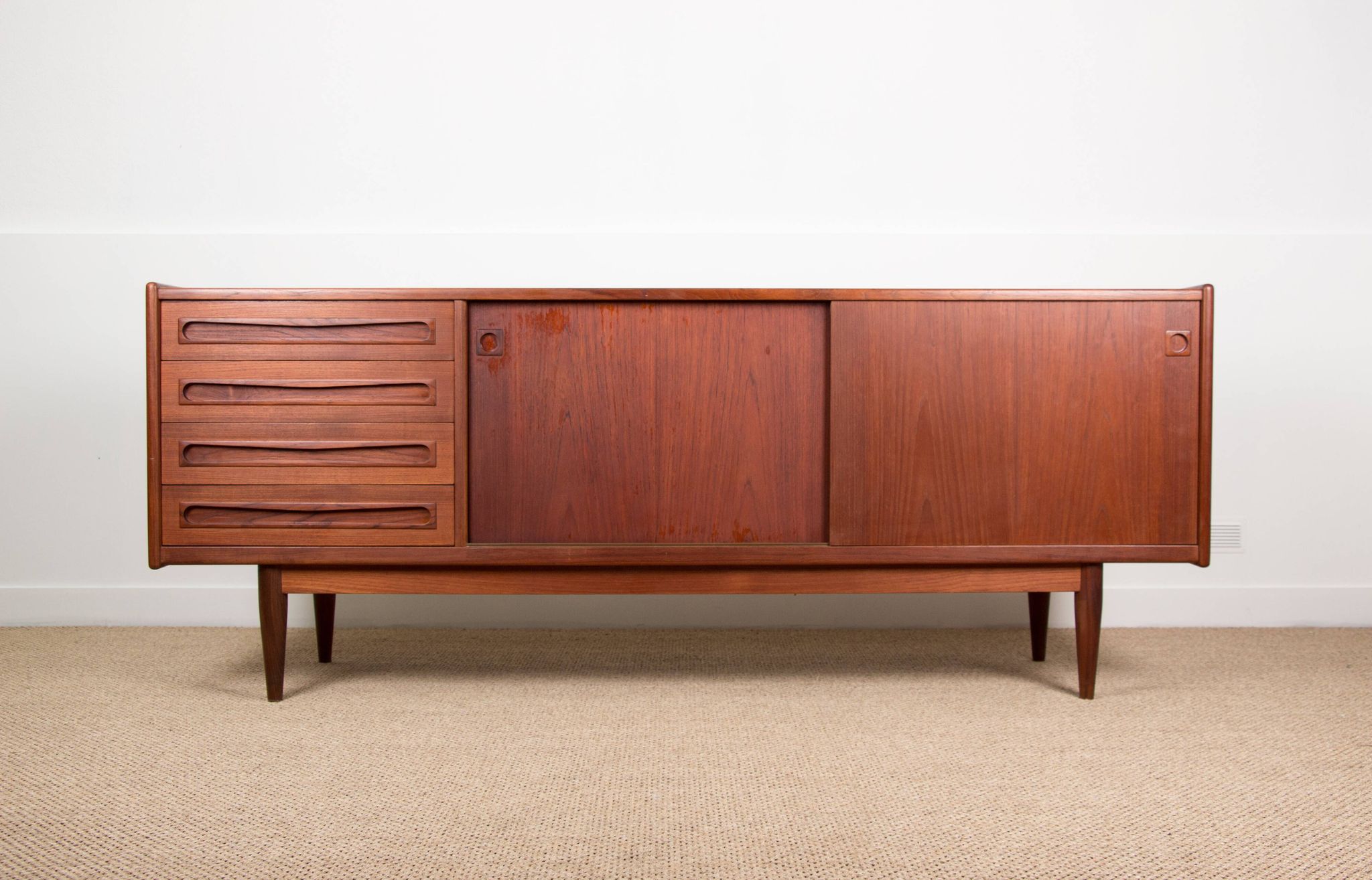 Enfilade Danoise en Teck 200 cm, modèle 31b, par Johannes Andersen 1960.