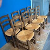 Brutalist straw chair