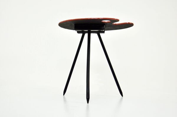Table d'appoint Exposition 1958 par Lucien De Roeck pour Bois Manu