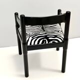 'Carimate' Black Walnut and Velvet Chair by Vico Magistretti for Cassina, 1