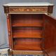 Elegant Napoleon III style commode. Marquetry in precious wood. Gilded bronze, marble top.