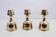 Set of 3 Scandinavian brass candle holders