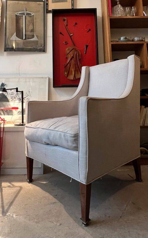 Pair of Vintage 1930s Art Deco High Back Armchairs
