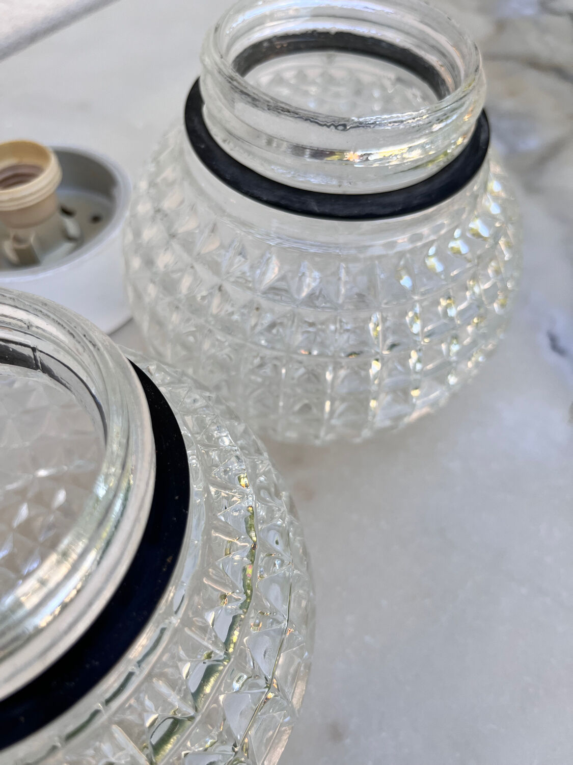 Ceiling lamps 1960 in bakelite glass