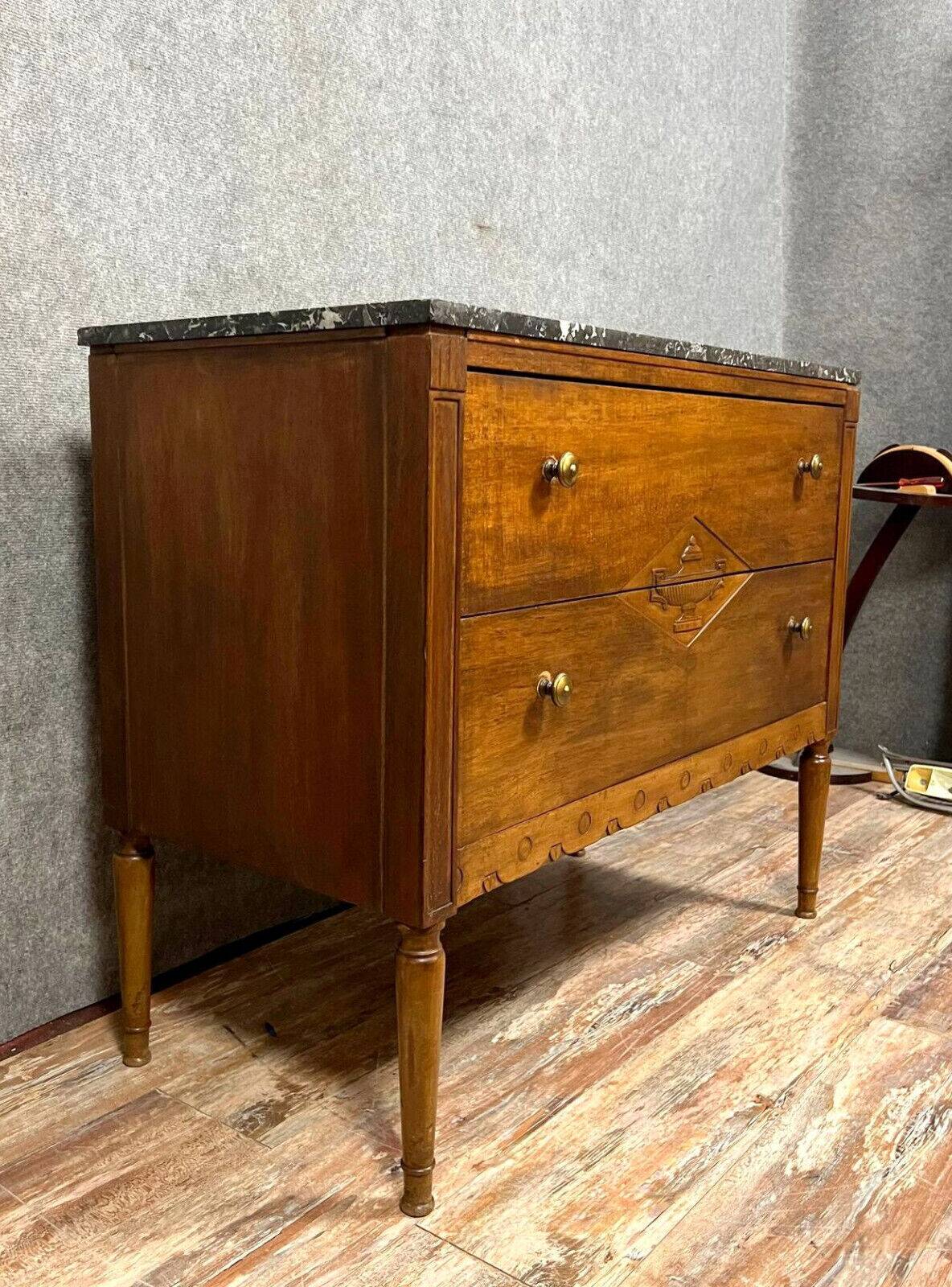 Directoire period sauté chest of drawers in mahogany and stained wood circa 1800