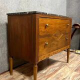 Directoire period sauté chest of drawers in mahogany and stained wood circa 1800