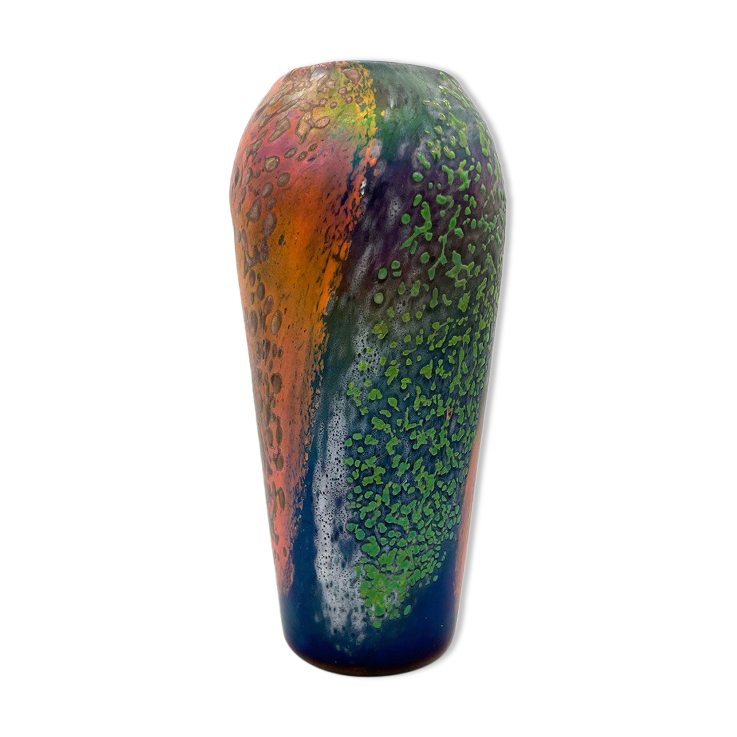 Vase en verre soufflé style art déco  V.M Delet