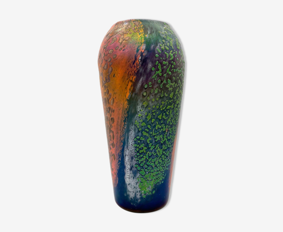Vase en verre soufflé style art déco V.M Delet