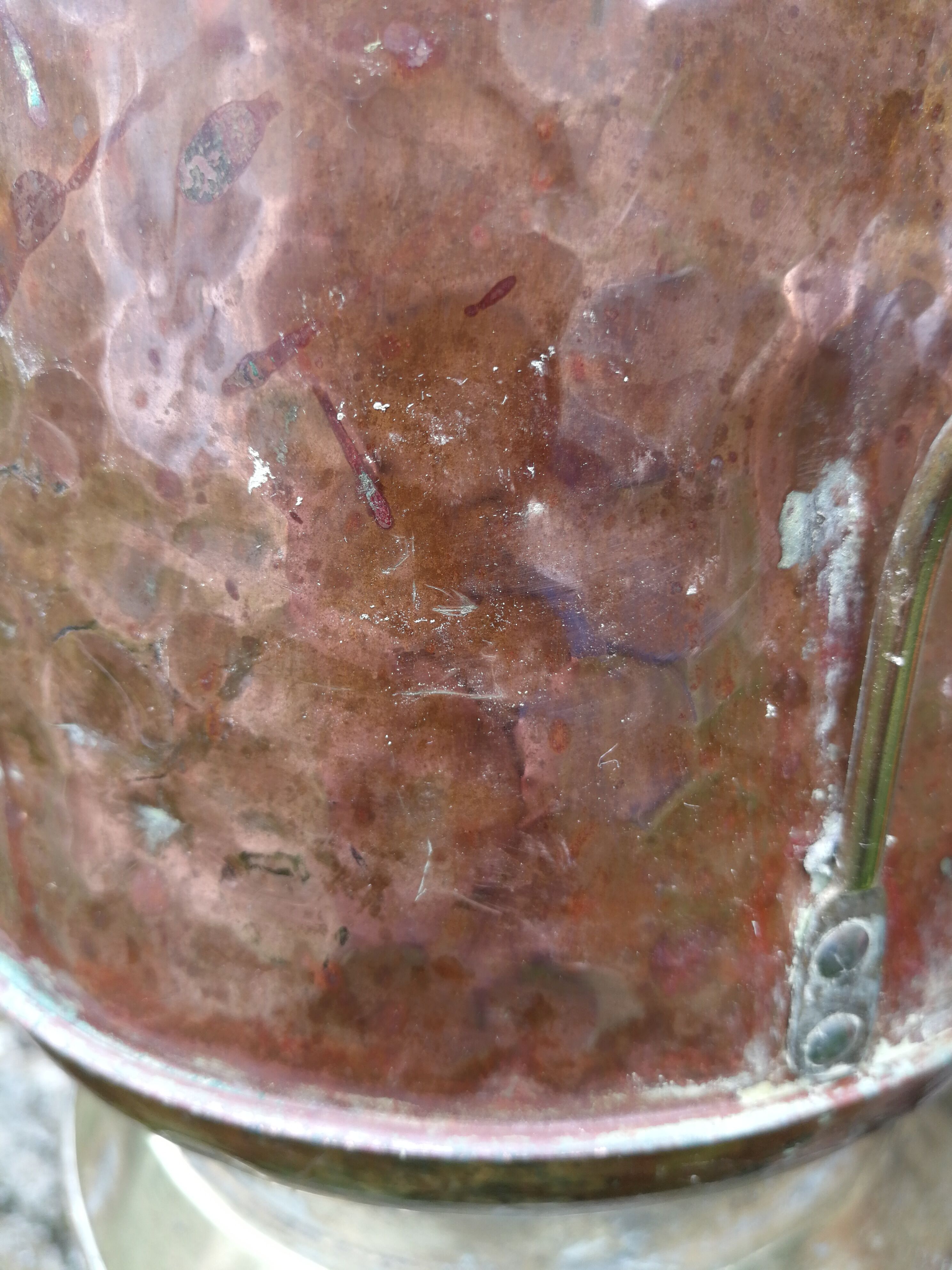 Copper and brass bucket