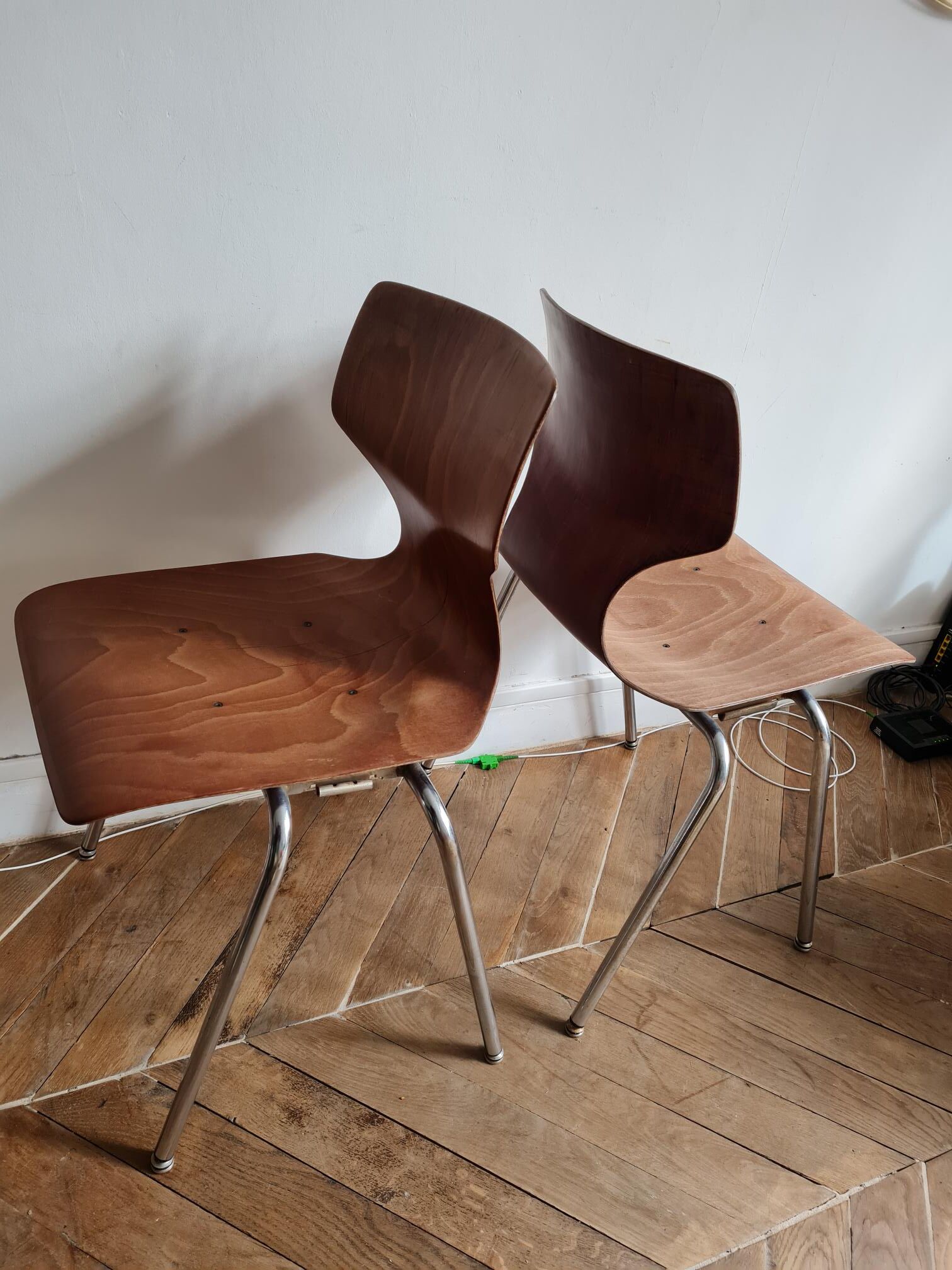 Set of 2 Pagholz Pagwood chairs 1960-1970