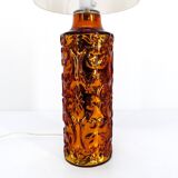 Scandinavian Gustaf Leek lamp in gold églomisé glass Orrefors 1960