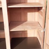 Parisian wardrobe 2 doors in beech feet compass year 50 raw wood