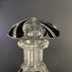 Art deco liqueur set, carafe & 6 glasses, cut double crystal, cubist decor, karl palda
