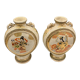 Pair of Japanese earthenware gourd vases from Satsuma