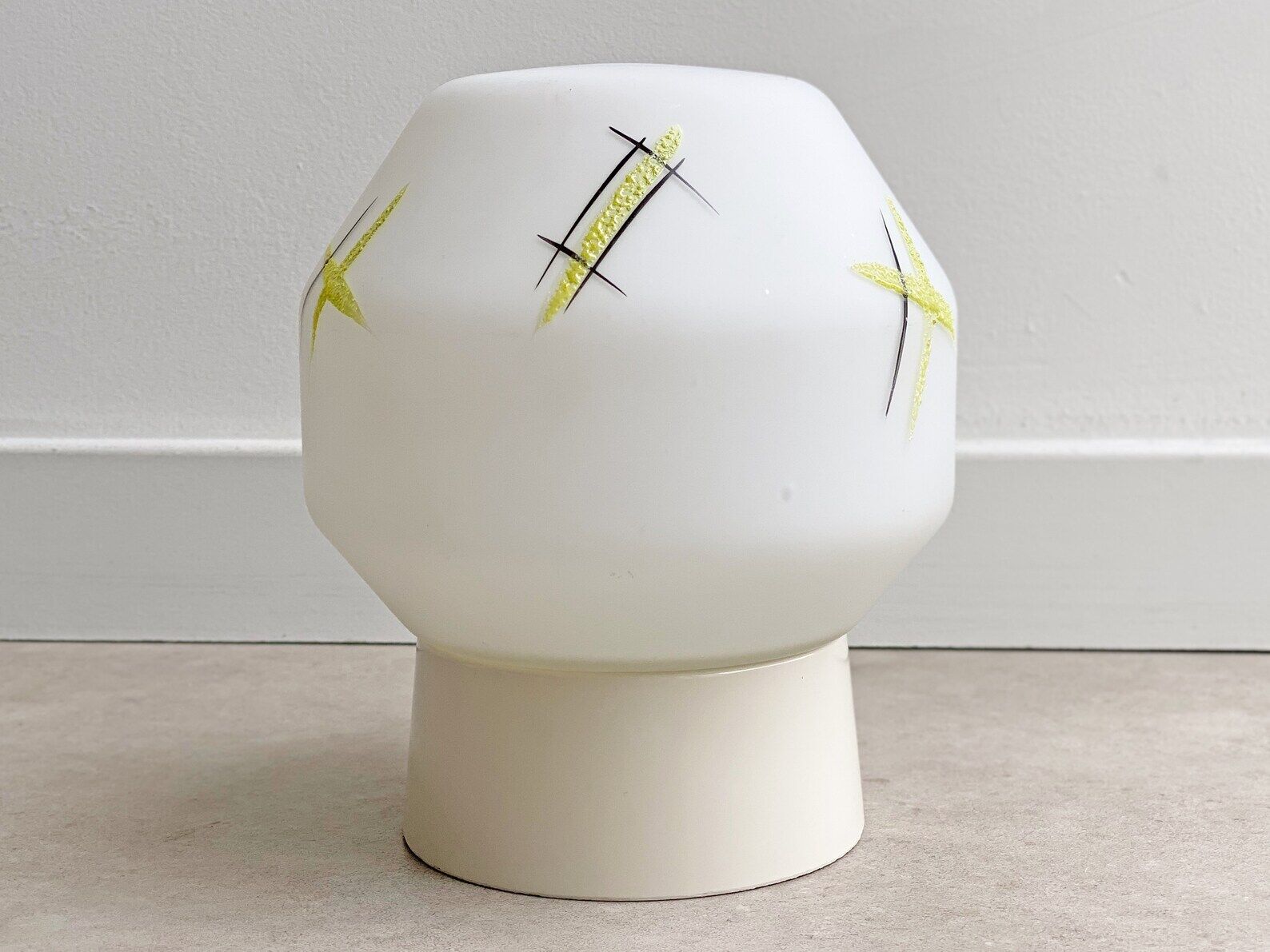 Mid Century milk glass flush mount ceiling lamp