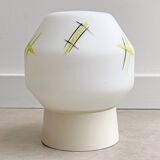 Plafonnier en verre encastré en verre de lait Mid Century