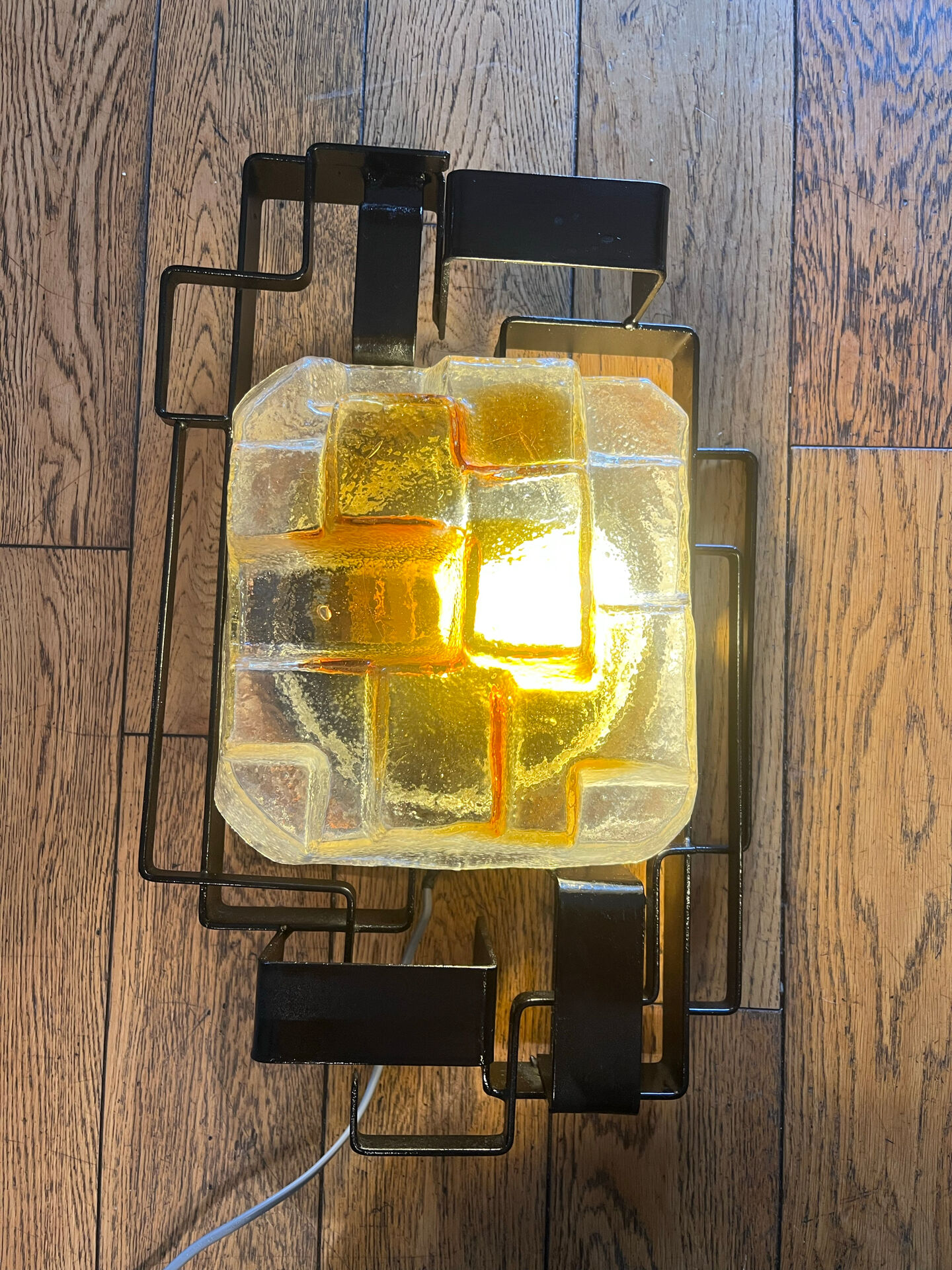 Brutalist wall sconce Murano glass