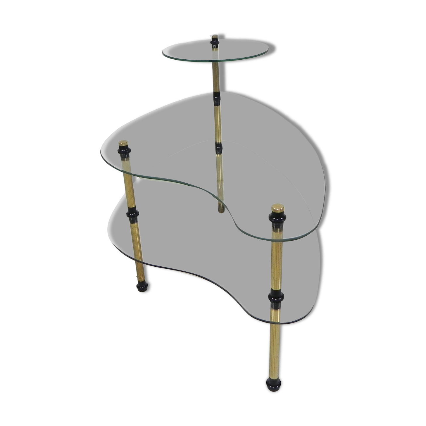 Etagere with 3 glass plates, kidney shape, 1950s