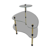Etagere with 3 glass plates, kidney shape, 1950s