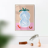 Pop-up Christmas 22 - Wall poster vase blue lines 50cm*70cm