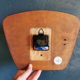 Vintage formica clock silent trapeze wall clock "Blue Jura"