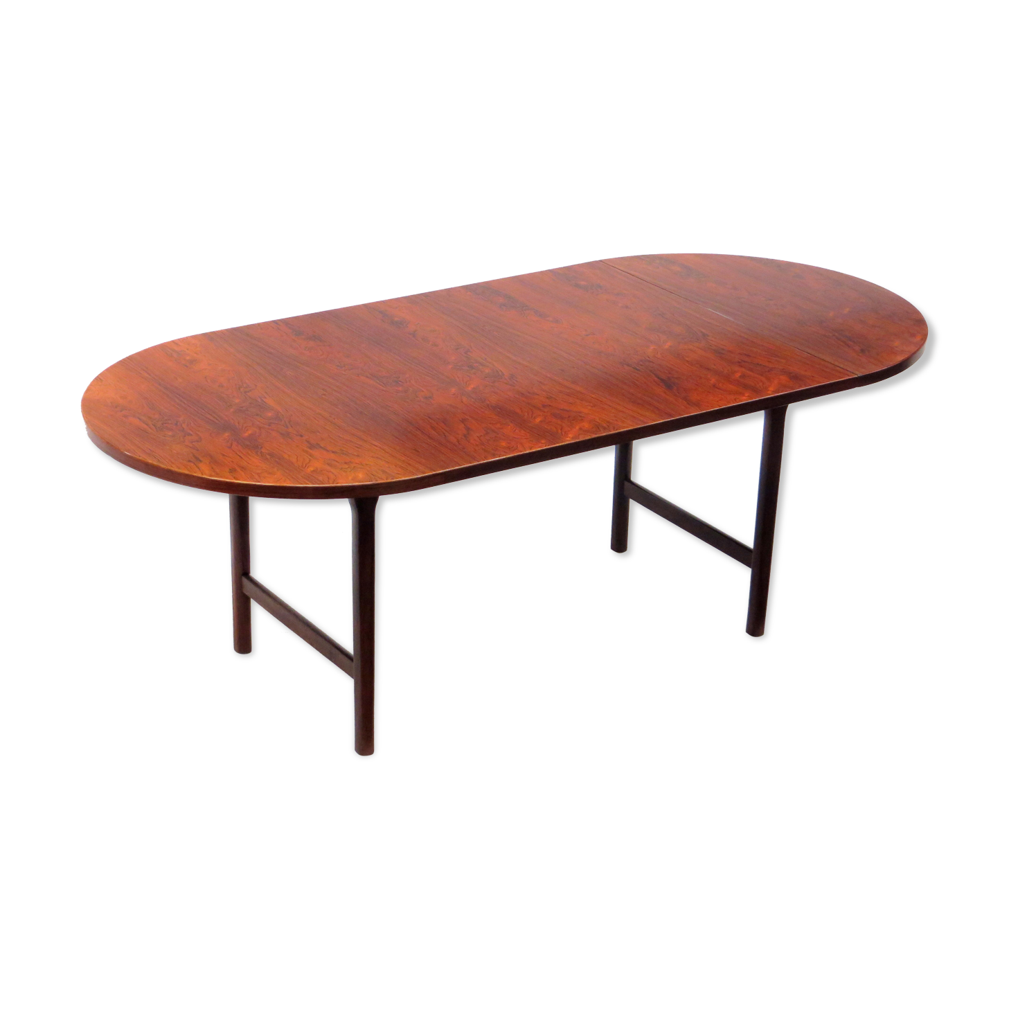 Oval extendable drop-leaf dining table, conference table made of high quality brazilian rio rosewood