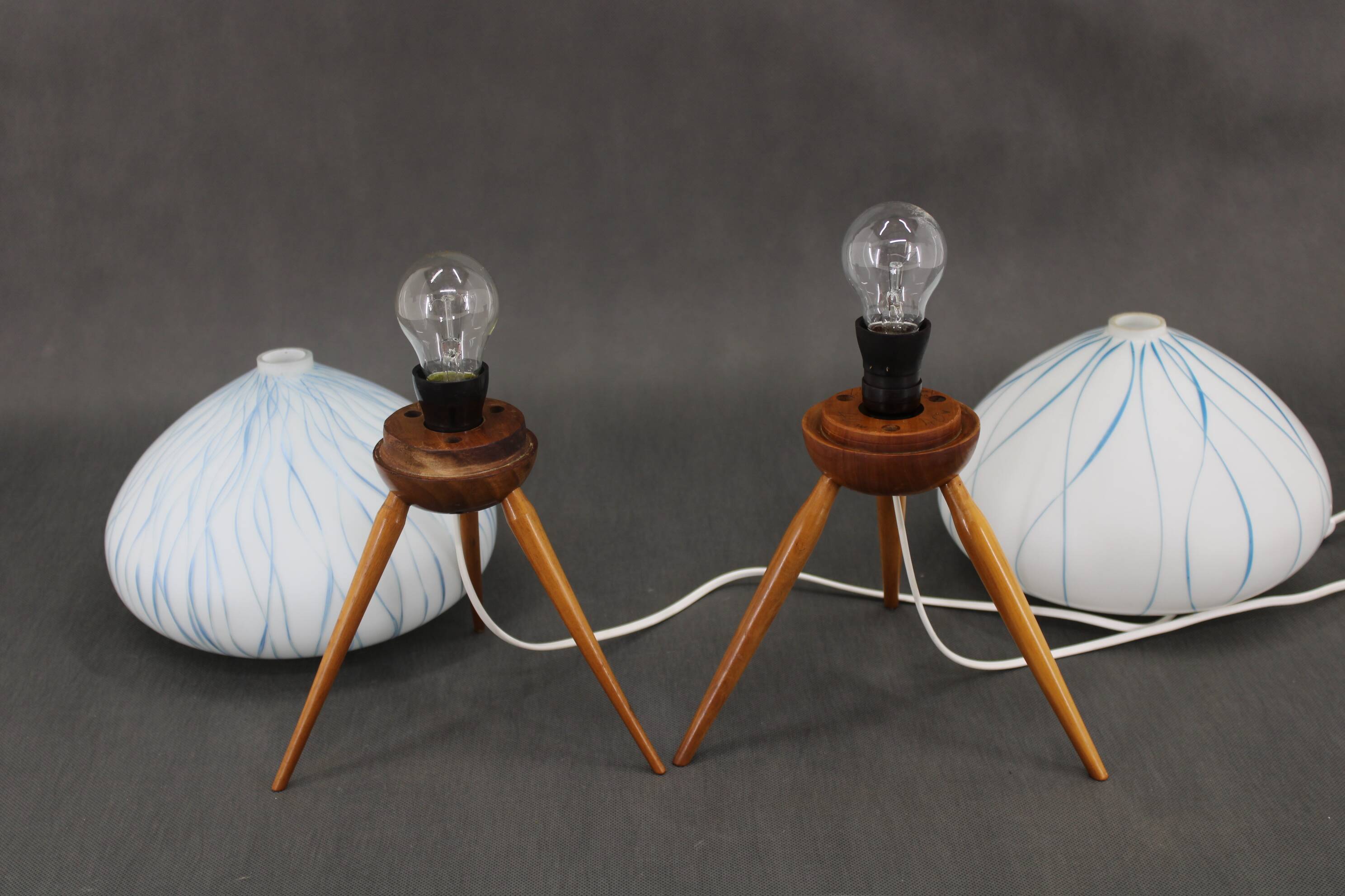 1960s pair of table lamps by uluv , czechoslovakia