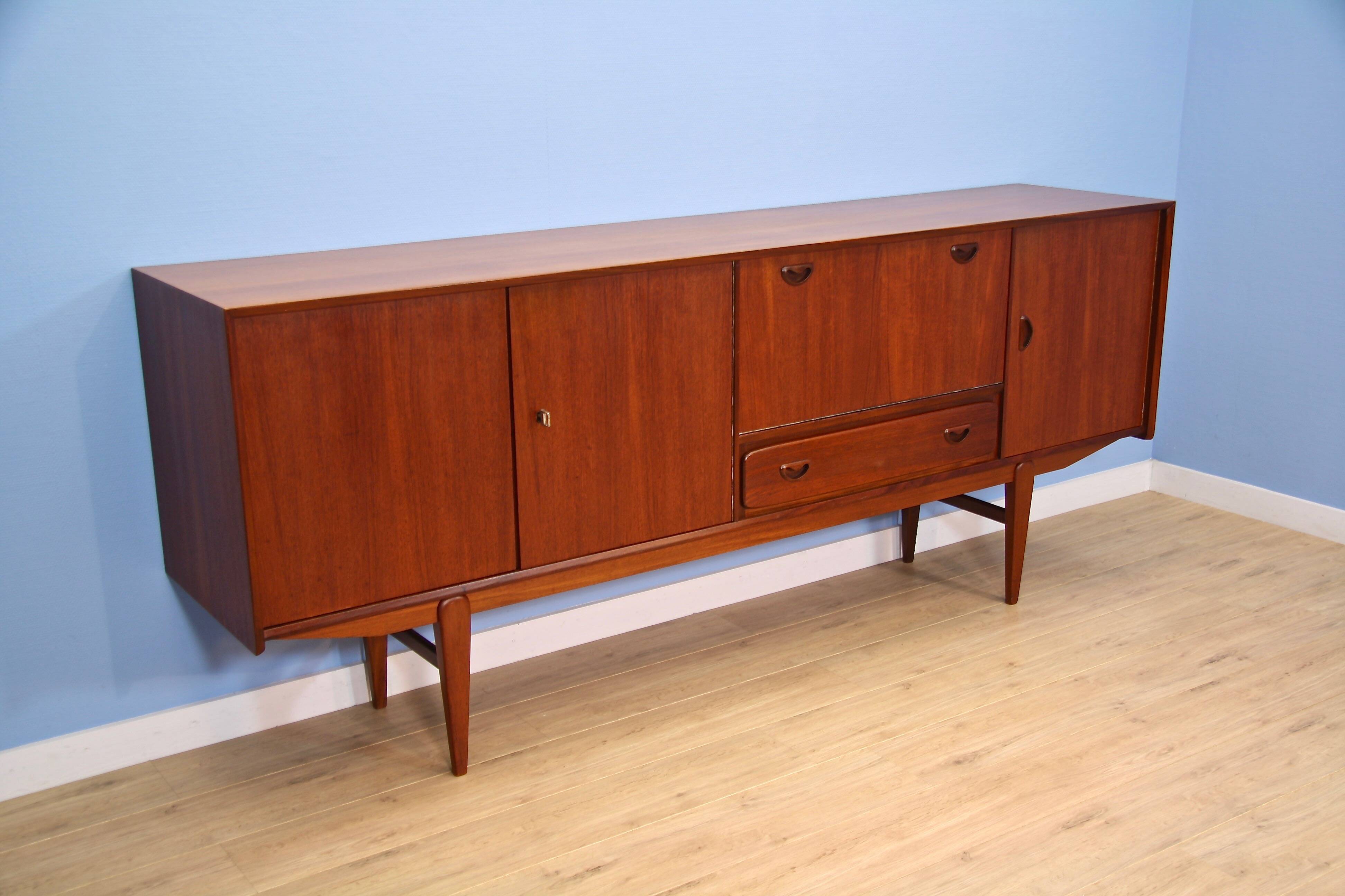 Rare Dutch sideboard in teak by Louis van Teeffelen for Wébé, 1960s
