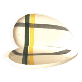 plat de service , ravier , beurrier jaune et vert
