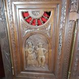 Breton furniture buffet 2 body carved by a Breton craftsman in oak with 2 keys