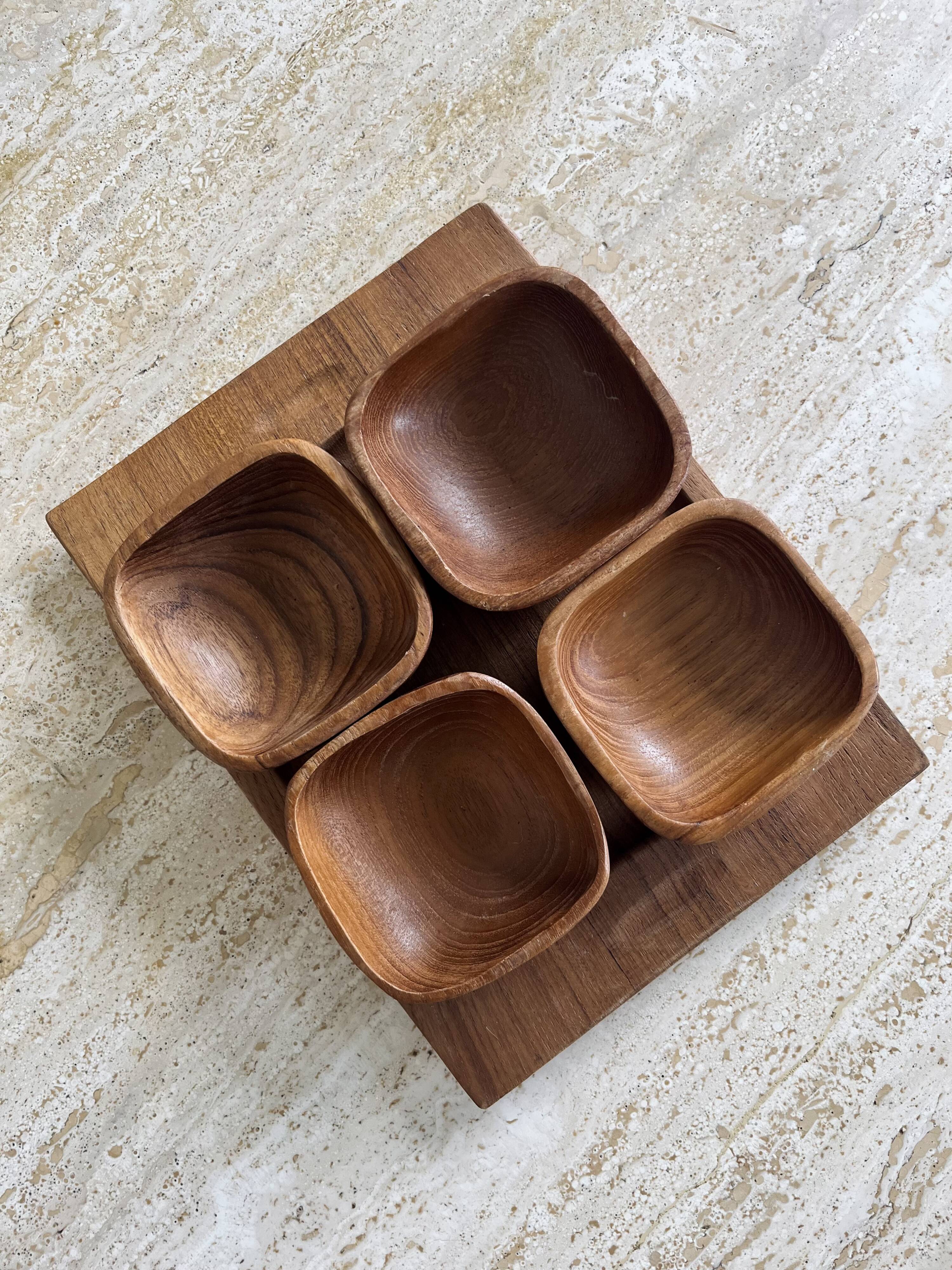 Vintage wooden aperitif tray