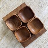 Vintage wooden aperitif tray