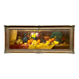 L.Maes. Still life with flowers and fruits. Large format.