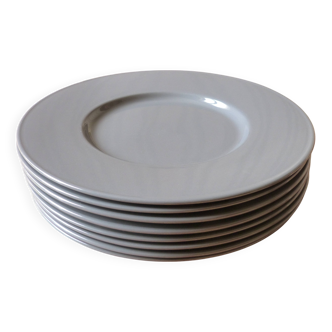 Set of 8 anthracite gray presentation plates from Christofle Paris