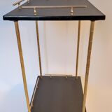 Pair of tables brass gilded blackened trays 1960