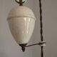 Vintage French Rise & Fall Counterbalance Ceiling Light Opaline Glass Shade