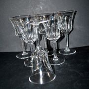 Set of 6 flared crystal wine glasses in Concorde Cerdagne style H15.2.