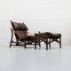 Fauteuil et pouf en bambou des années 1960